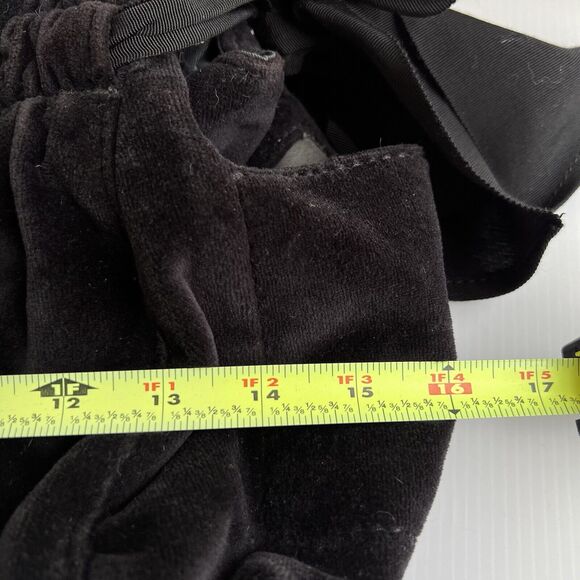 Vintage Juicy Couture Handbag Y2K Black Velour Shoulder Bag Big Rhinestones Bow - Picture 14 of 16